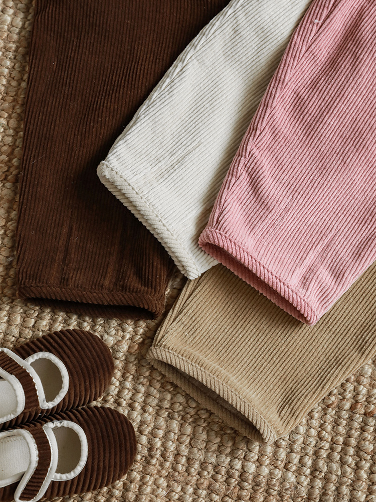 Qiu Duomeng Children's Delicate Pit Solid Color Pants Girls 2024 Autumn New Korean-style All-match Loose Casual Pants
