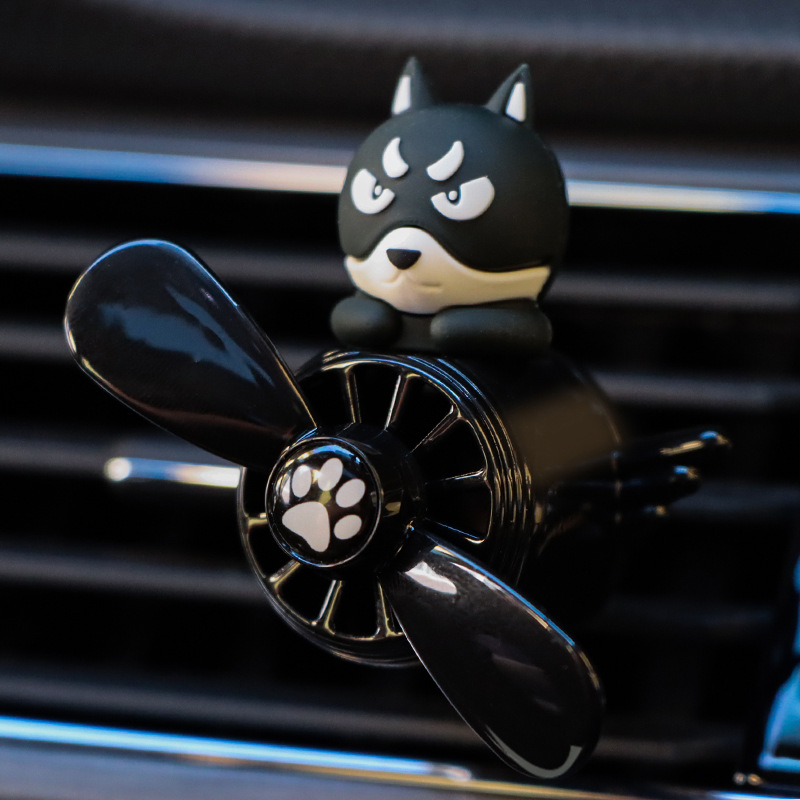 Husky Car Aromatherapy Car Perfume Air Conditioning Air Vent Decoration Ornaments Small Aircraft Fan Car Fragrance