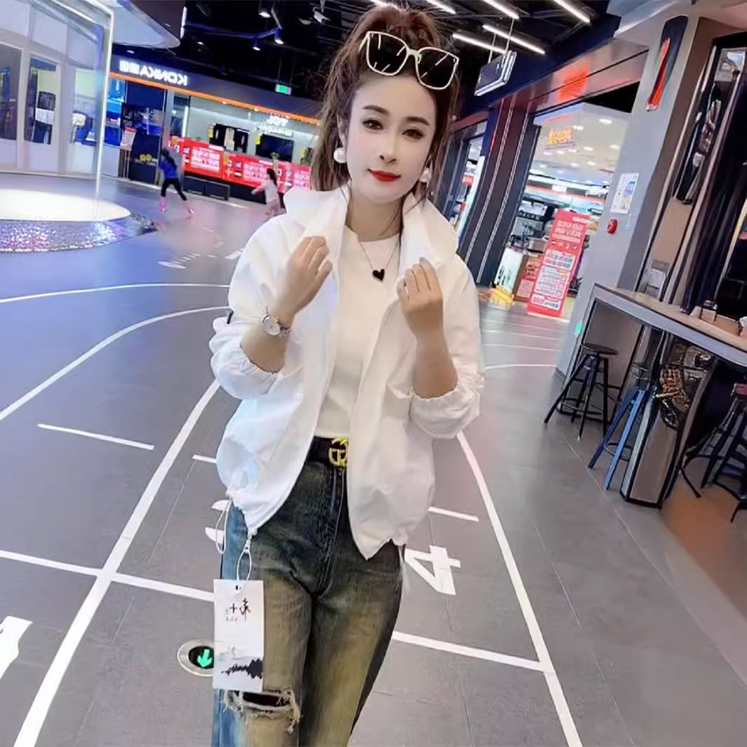 Outlets ~ Shopping Mall Counter White Coat Women's Spring New Casual Short Coat Jacket Thin Top
