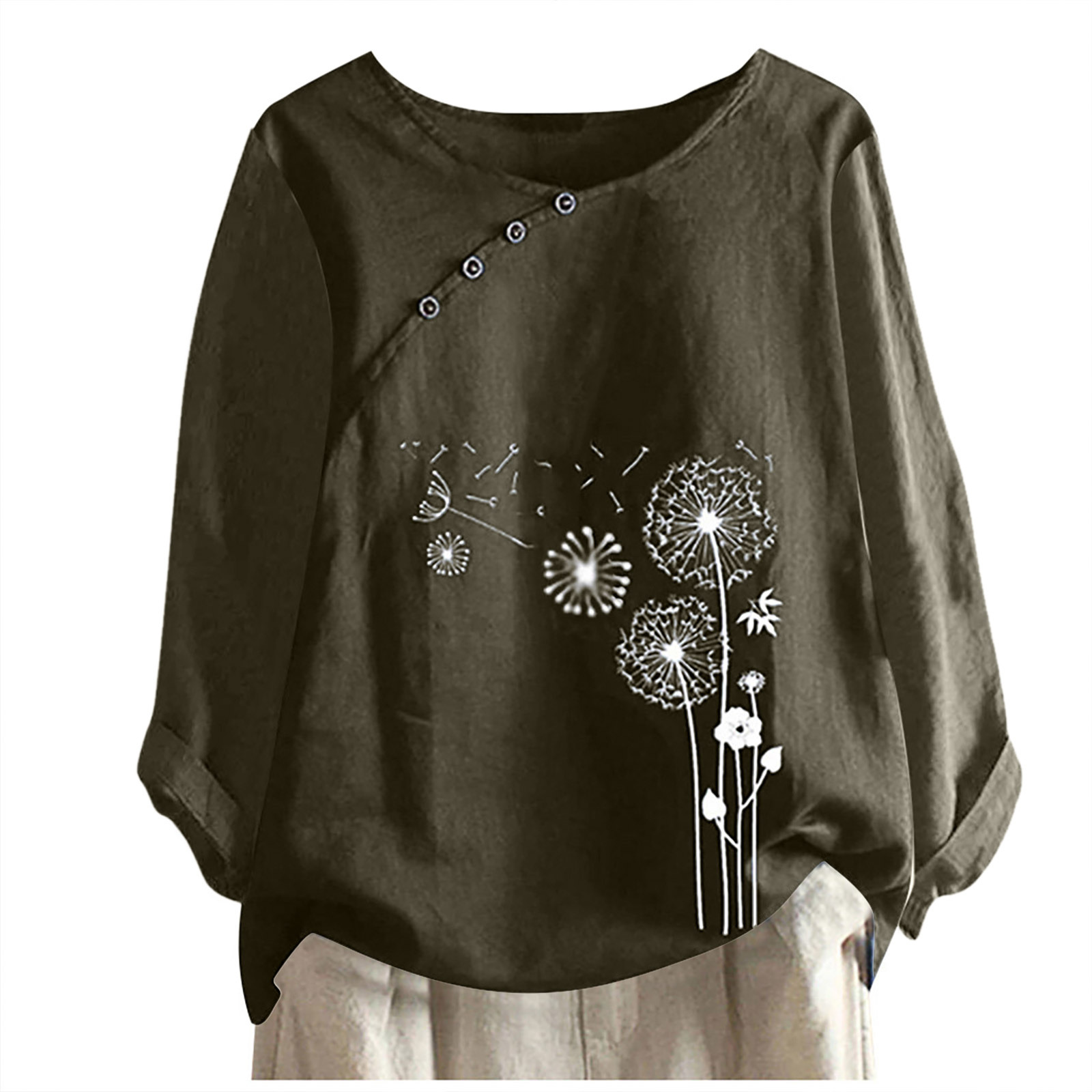Autumn 2023 New Long-sleeved Loose T-shirt Printed Women's Top