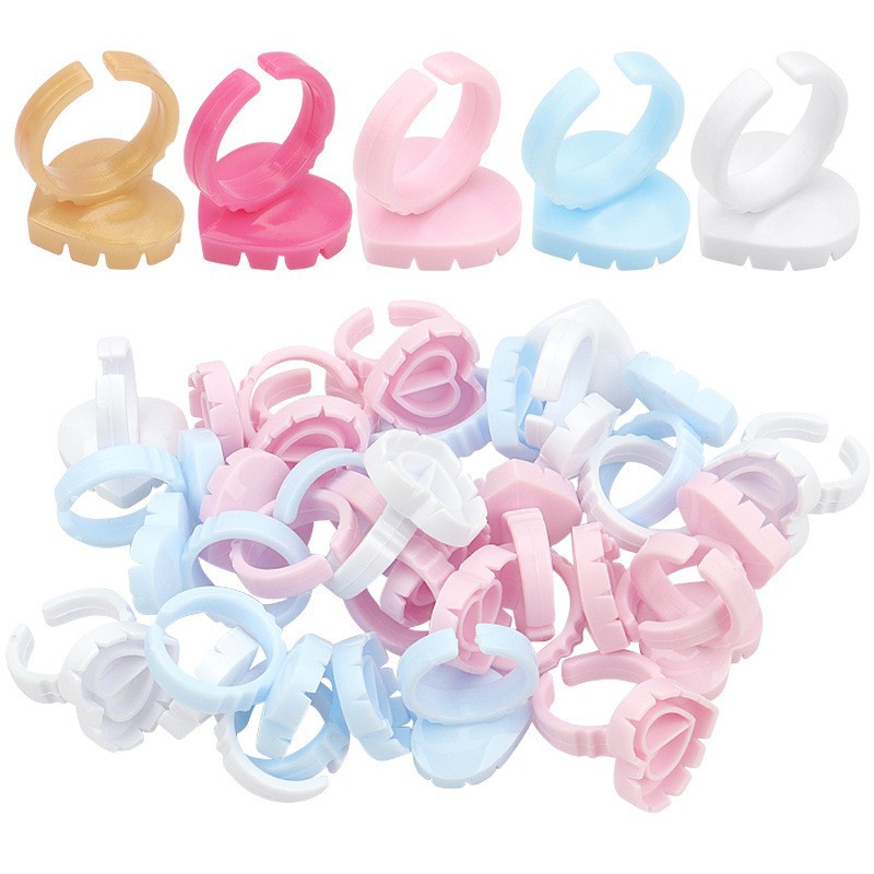 Factory Wholesale Eyelash Ring Blossom Cup Grafting Eyelash Heart Shape Drop Glue Cup Planting Eyelash Glue Tray