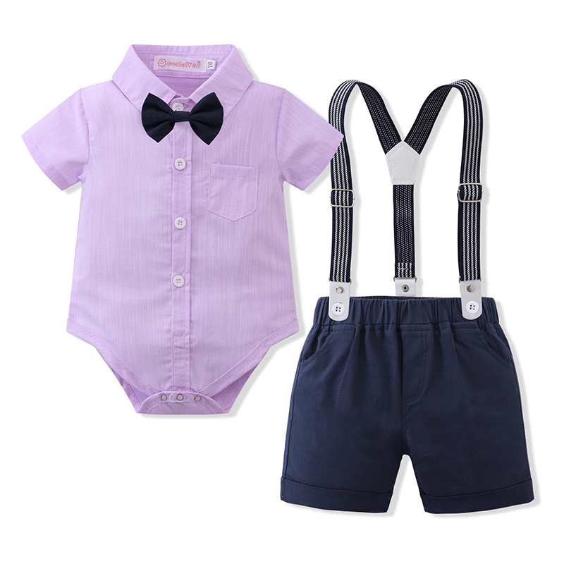 Foreign trade children's clothing wholesale primary source of two-piece children's clothing baby Summer short-sleeved boys summer clothing