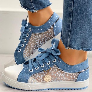 Foreign trade large size 2023 four seasons new mesh students solid color hollow casual flat canvas shoes tide a generation of hair