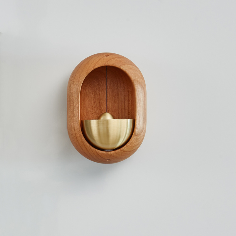 Bell Baby Hanging Dopamine Doorbell Light Luxury Solid Wood Brass Creative Refrigerator Housewarming Wooden Door Home Entry Wind Bell