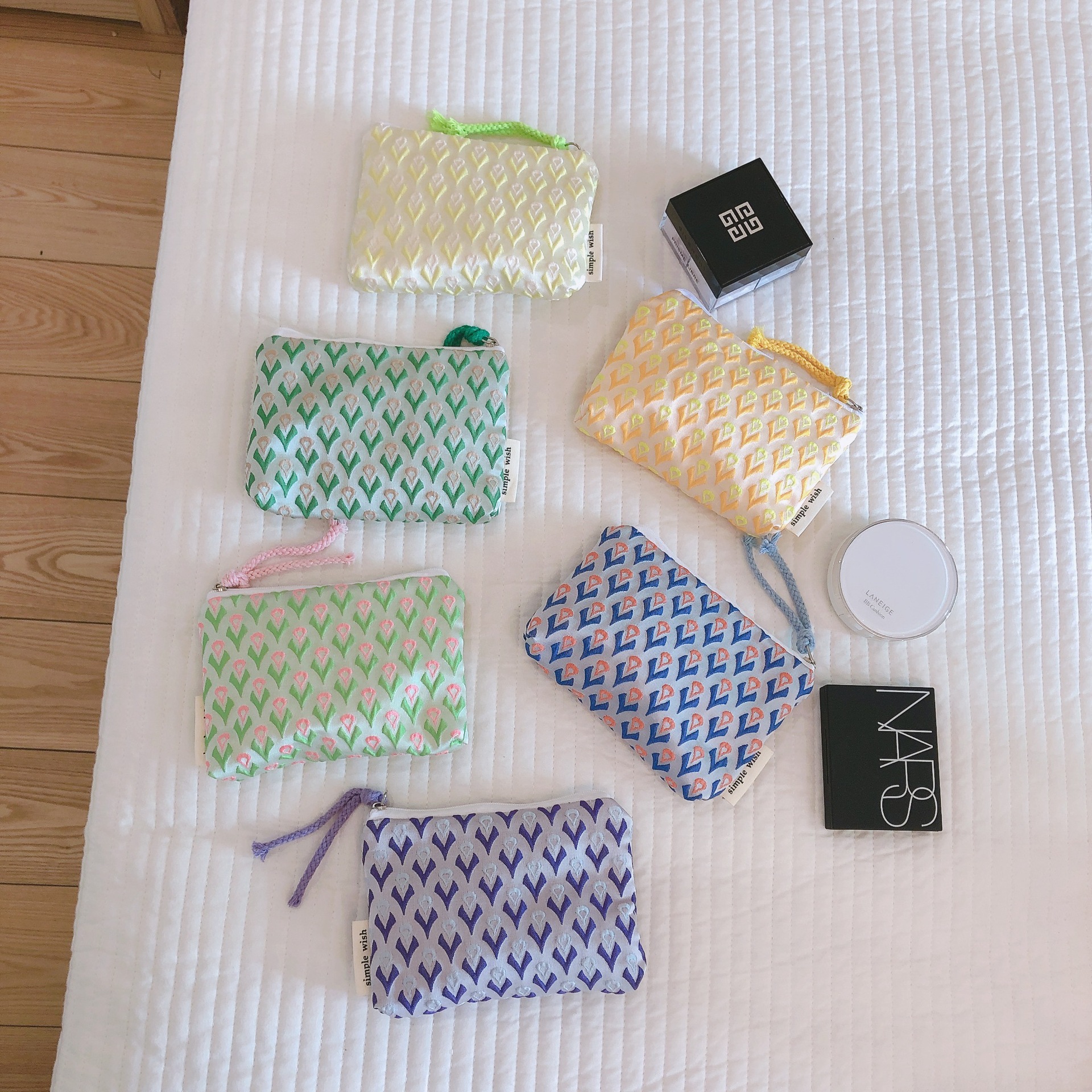 [Suxi cloth bag] Mini jacquard canvas coin purse card bag earphones lipstick air cushion hair accessories storage small cloth bag