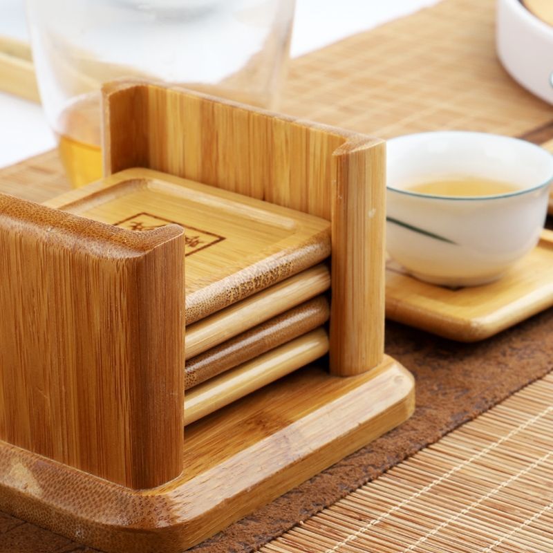 Tea Cup Mat Kung Fu Tea Cushion Tea Cup Holder Group Tea Holder Heat Insulation Mat Bamboo Row Mat Tea Tray Tea Set Tea Ceremony Accessories Bamboo
