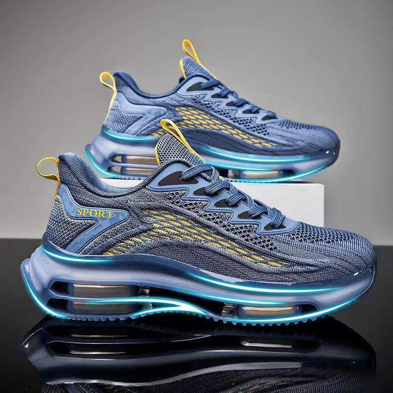 Spring and Summer Student platform shoes hollow breathable Men's shoes 2023 new leisure sports running net shoes dad shoes