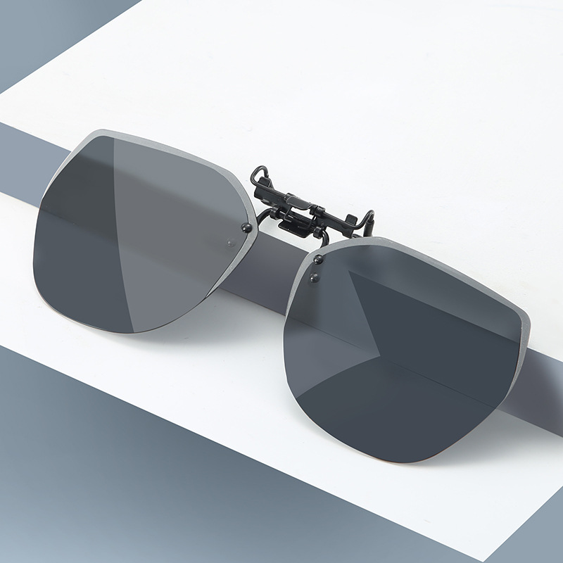 New Style Turnable Sunglasses Clip-type Glasses Rimless Lightweight Polygonal Men's and Women's Sunglasses Night Market Glasses Clip