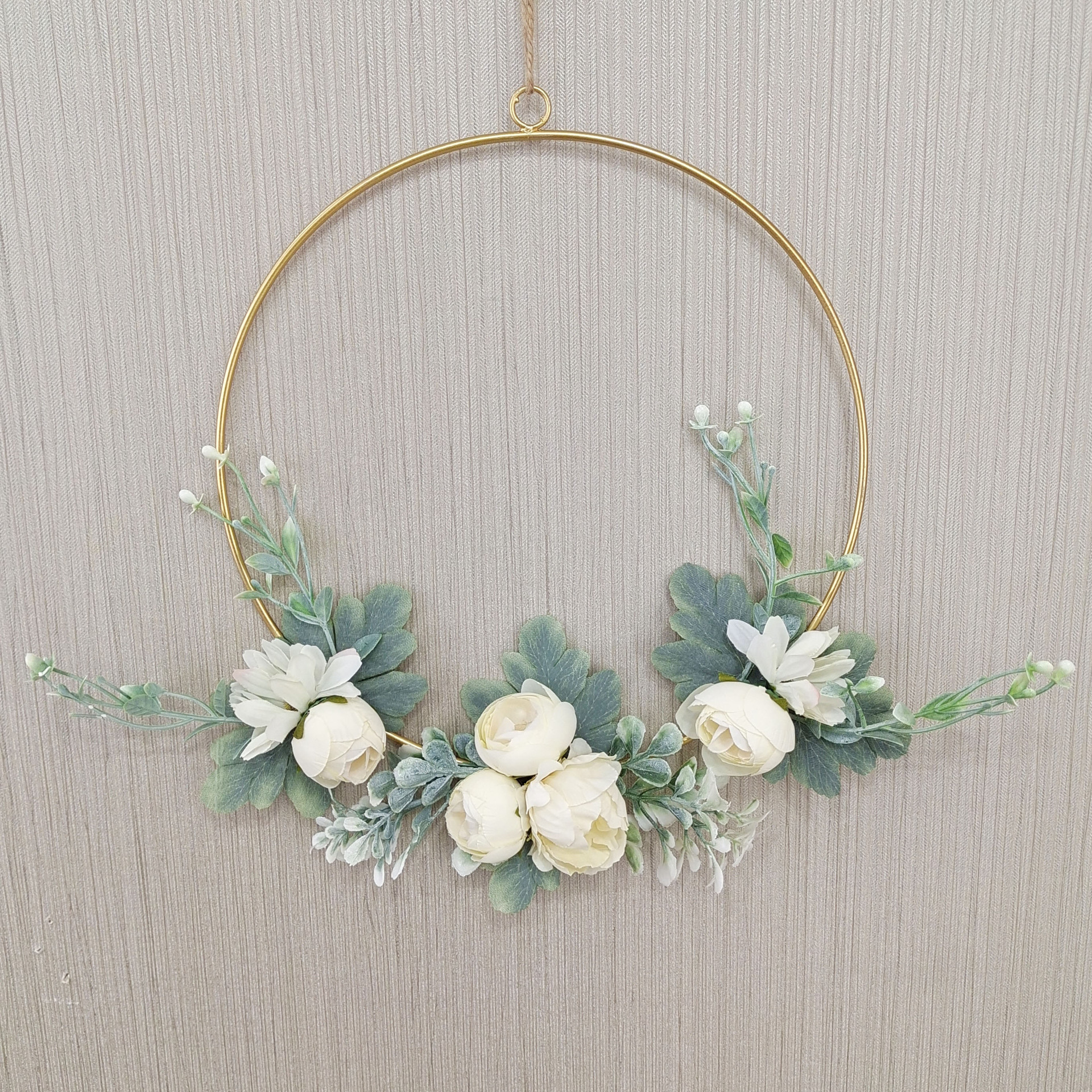 Nordic ins Style Wall Decoration Pendant Creative Hanging Simulation Plant Iron Wreath Small Pendant_voghion.com