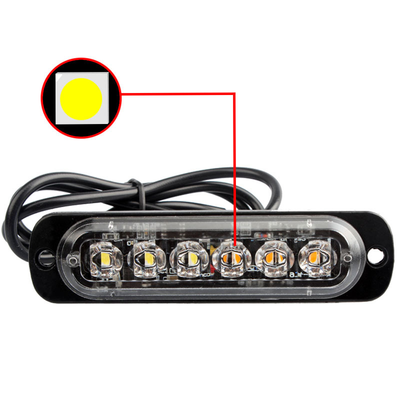Автомобиль грузовик 6LED вспышка лампа пластик 6LED 12-36V Ультратонкий корпус боковой предупреждающий свет стробоскоп
