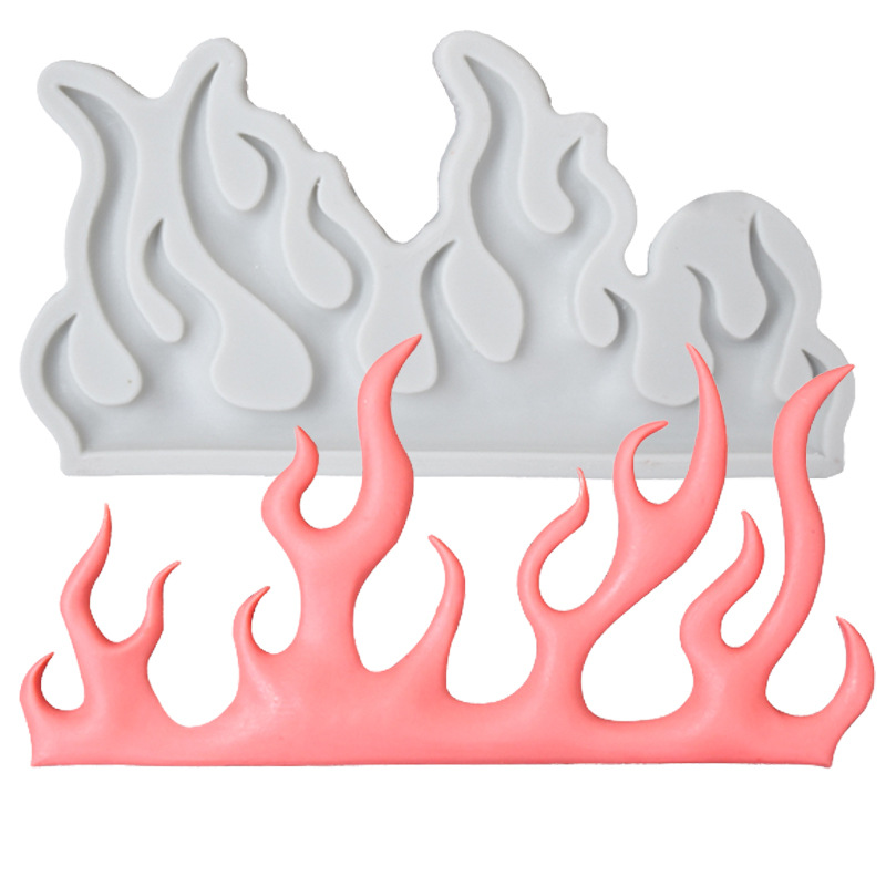 Qiokai cross-border flame fondant silicone mold ins edge flame cake edge baking mold chocolate mold