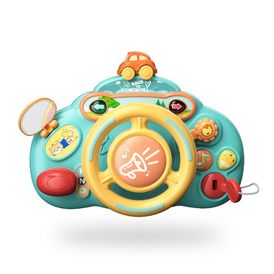 Cross-border simulation driving car steering wheel toy sound and light steering wheel early education Enlightenment children's toy