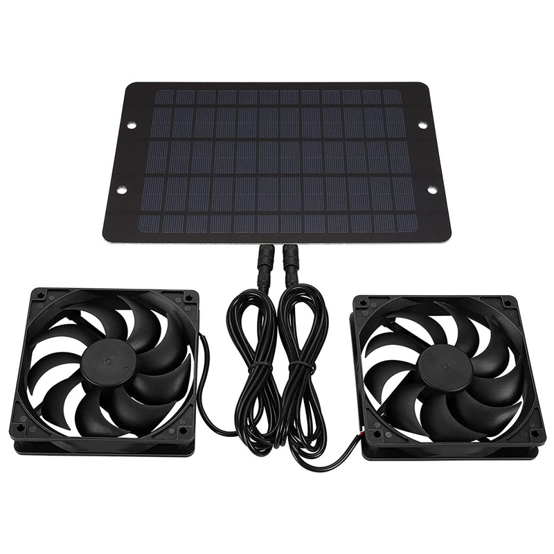 クロスボーダー専用ソーラーダブルファン電動ファン10W12Vペット排気ファンポータブルエネルギー|undefined