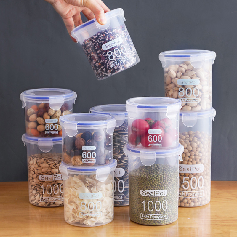 Huisi food grade sealed cans kitchen refrigerator fresh-keeping storage box plastic storage cans sub-packed grain cans