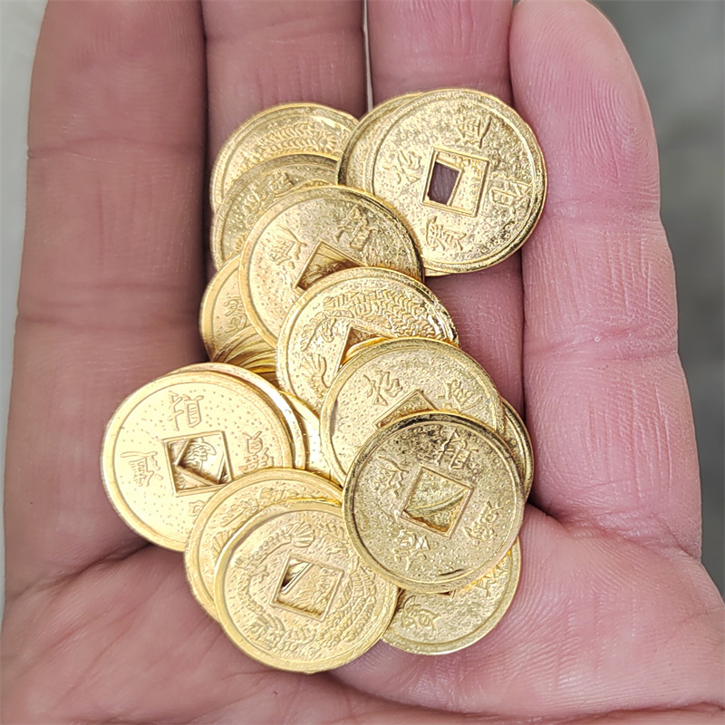 Gold alloy copper money fortune into treasure 1.0cm1.5cm2cm2.4cm mini copper photo frame fortune tree accessories