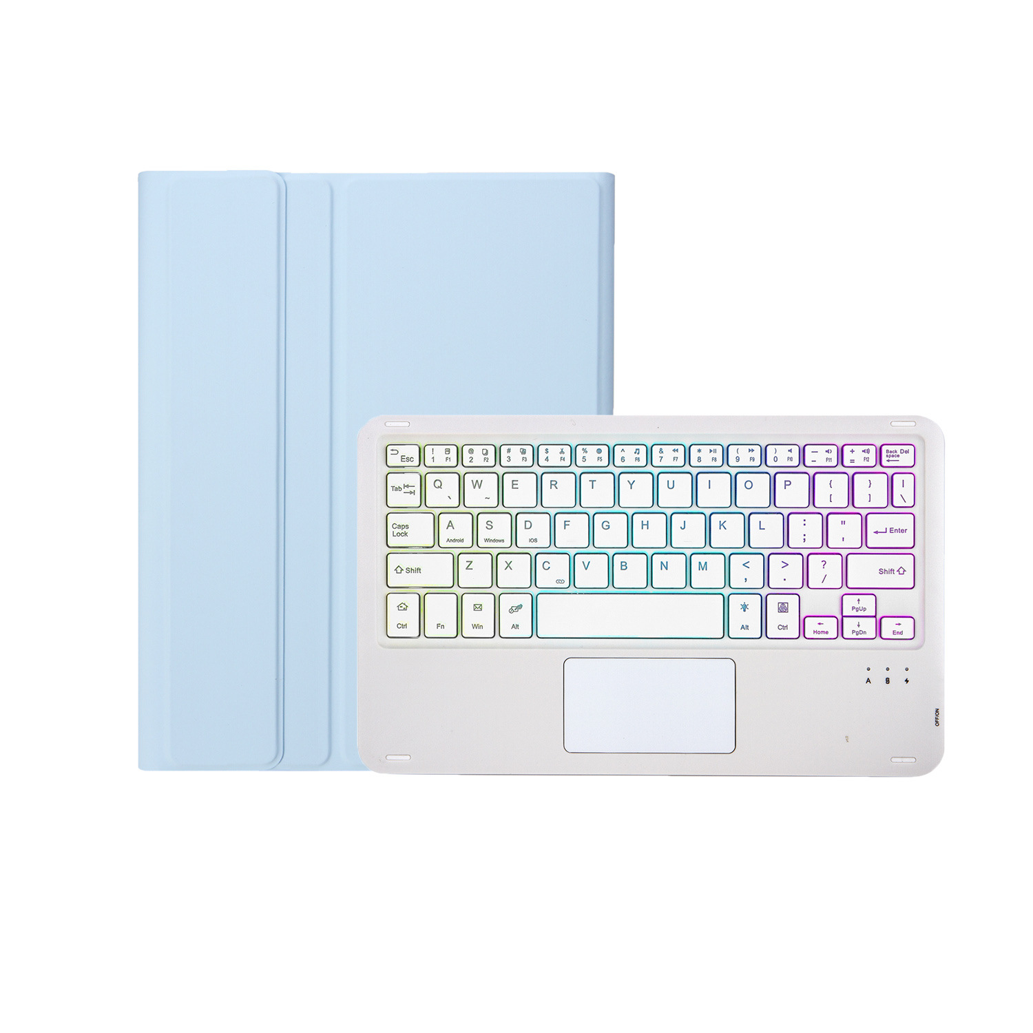 Suitable for Xiaomi 6 tablet protective case 5pro Bluetooth keyboard leather case Red Mi pad10.6 wonderful touch colorful backlight