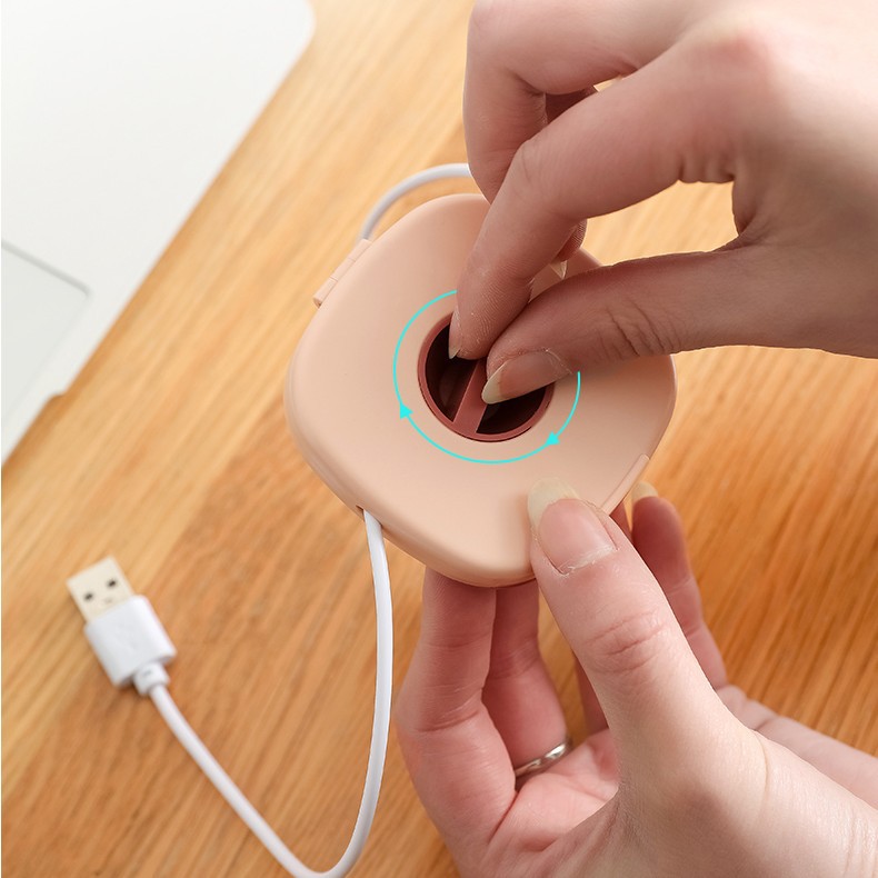 Small portable portable portable rotatable data cable storage box mobile phone holder charging cable Winder