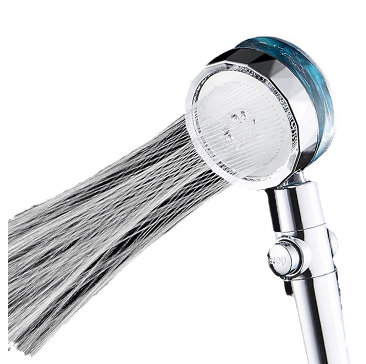 Small waist Turbo Booster shower nozzle shower head one-click water stop filter household hand-held shower head TikTok explosion