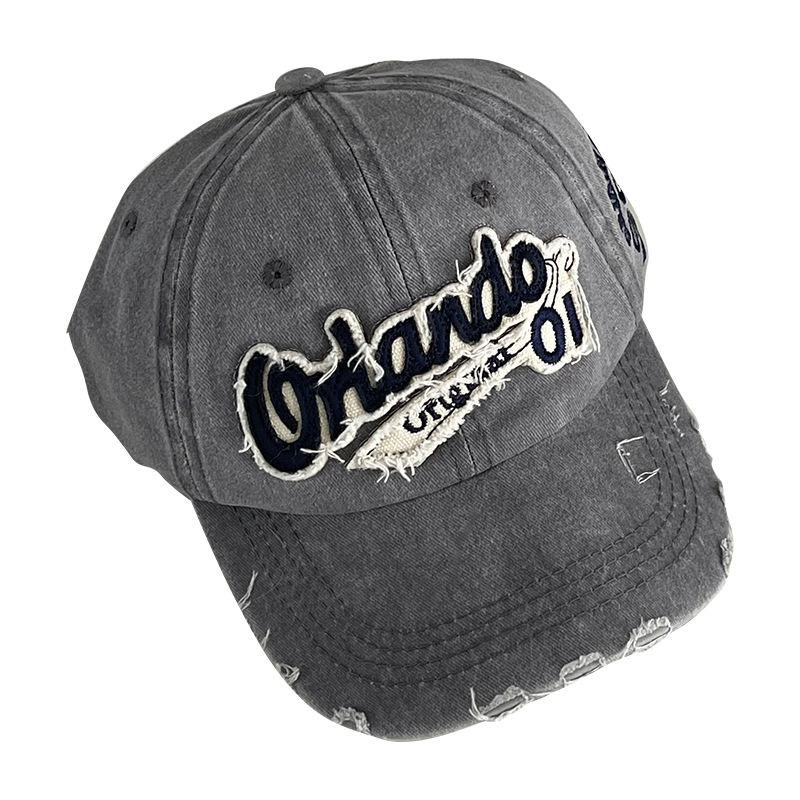 TUshu/American Atmosphere Rules ~ Niche Hole Design Cap Children Street Retro Plain Baseball Cap
