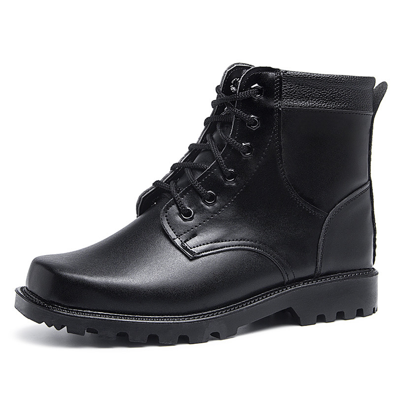 Cotton Boots Men's Winter Non-slip Warm Wool Boots Fleece-lined Thickened Fur One-piece Snow Boots Dad's Shoes