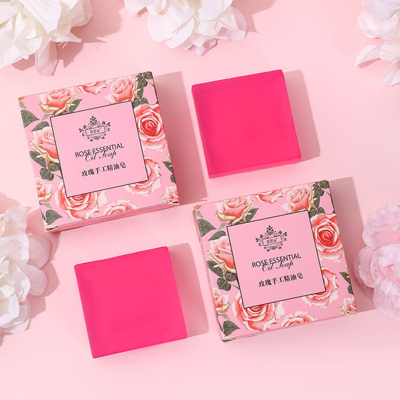 [Simi silk] rose essential oil perfume soap handmade soap cleaning and moisturizing 80G 100G