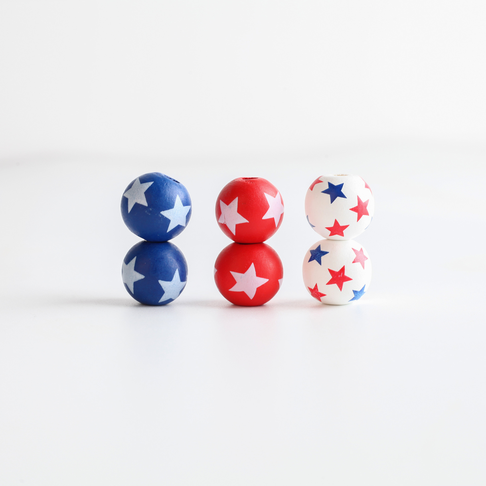 DJ Source Factory Independence Day Color Wooden Beads Hemp Rope Tassel Wooden Beads DIY Accessories 2023.2 New Products
