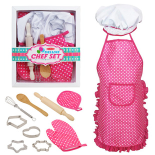 Chef Kitchen Baking Tools Apron Girl Toy Set Kindergarten Stage Photography Play Costume Props