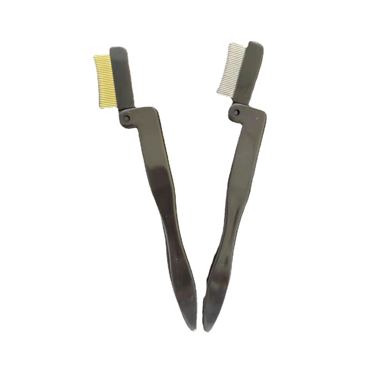 New folding steel tooth eyebrow comb eyelash comb professional eyebrow trim eyebrow clip eyebrow scissors eyelash brush factory direct sales