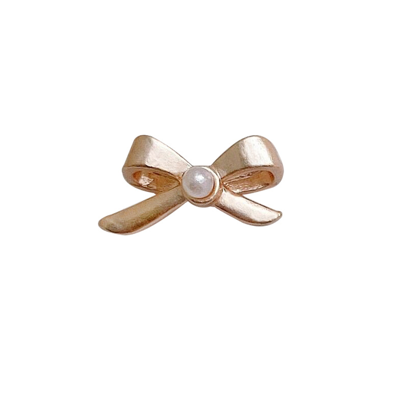 Net red ballet shoes nail jewelry bow Pearl Girl Three-dimensional bow tie alloy diamond nail accessories wholesale