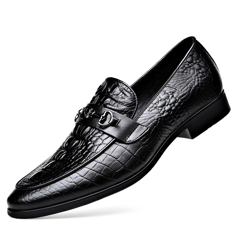 Business dress men's shoes with trousers leather shoes men's crocodile pattern foreign trade a generation of hair set feet large size men's shoes