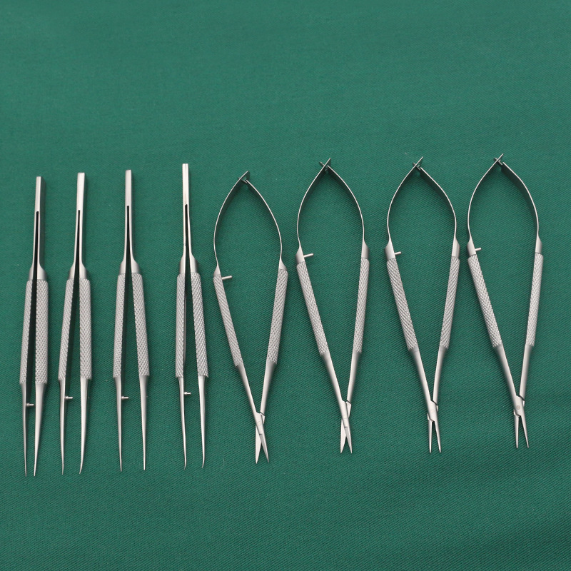 Ophthalmology Hand surgery Microsurgical instrument set Corneal scissors Eye forceps Microneedle holding forceps Microsurgical instrument