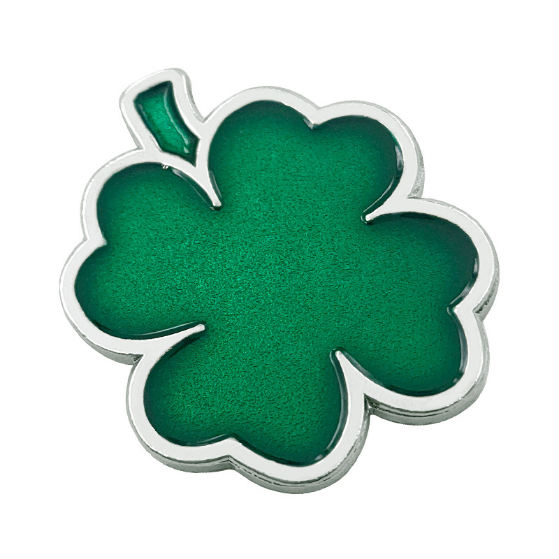 Stock golf ball logo cap clip blank four-leaf clover ball Gold Green cap badge blank can be laser logo