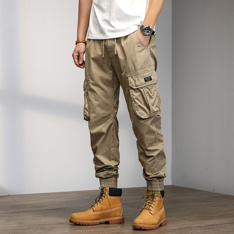 American retro ankle-tied men's pants show long legs handsome popular men's pants autumn workwear casual pants men's one piece wholesale
