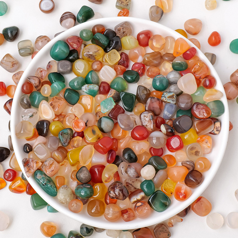 Natural colorful agate gravel Crystal aromatherapy fragrant stone home for Manza plate agate stone eight arch repair plate gem