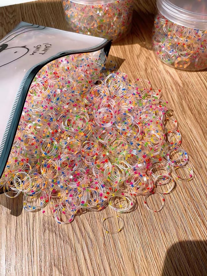 Girls' Disposable Rubber Band Tie Hair Does Not Hurt Hair Small Children's Hair Band Hair Rope Cute Baby Color Rubber Band