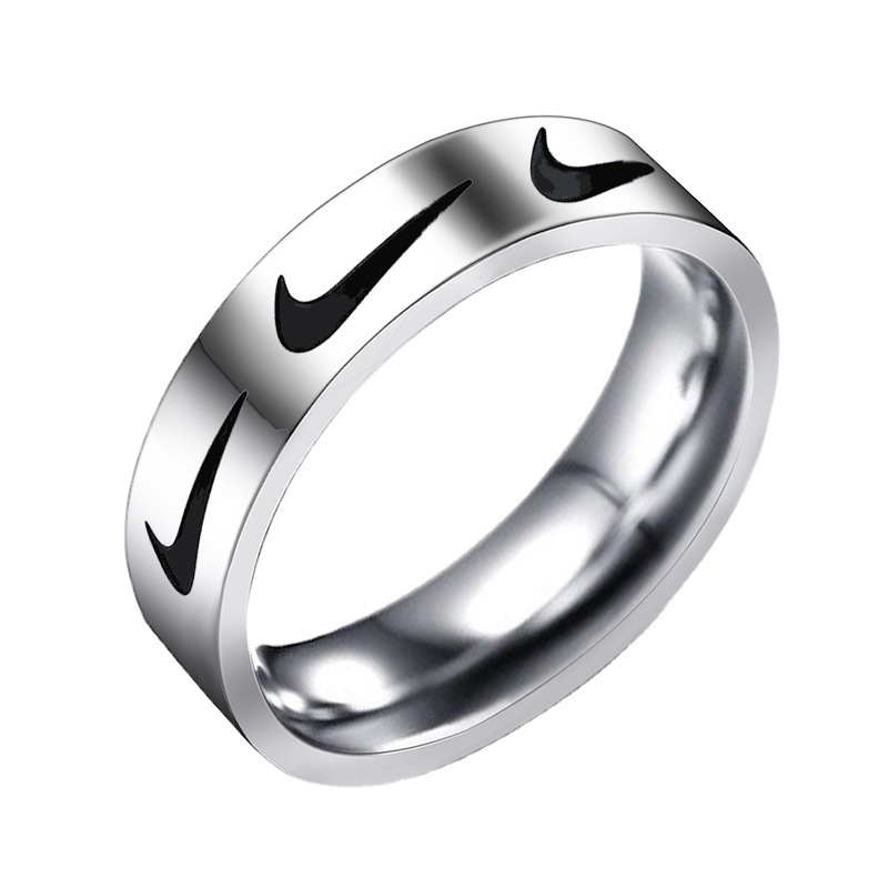 Stainless steel fashion brand hook ring simple fashion in stock wholesale 6mm wide fashion popular ring ring ring