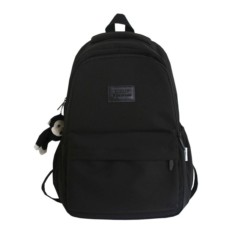 Solid Color Women's Korean-style Harajuku Backpack Campus Style Junior High School High School Student Schoolbag Women's Simple Large Capacity Backpack