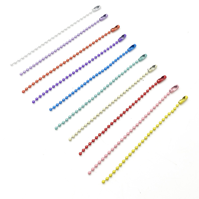 Factory 10cm color bead chain candy metal goo card tag chain DIY key chain toy pendant bead chain