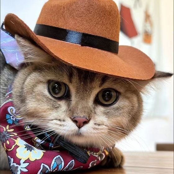 Cool pet hat cat puppy hat headdress western cowboy busy photo nomi mini cowboy hat