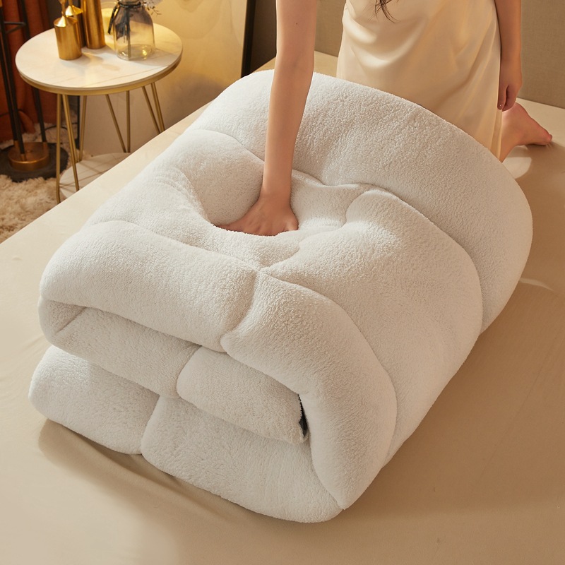High rebound no return] Lamb wool mattress dormitory single mattress 1.5 meters soft mattress folded mattress
