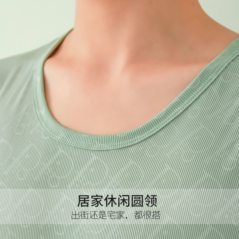 Couple Women Men's New Round Neck Short-sleeved Pajama Pants suit Summer Shorts Men's Thin Traceless Ice Silk Home Clothes