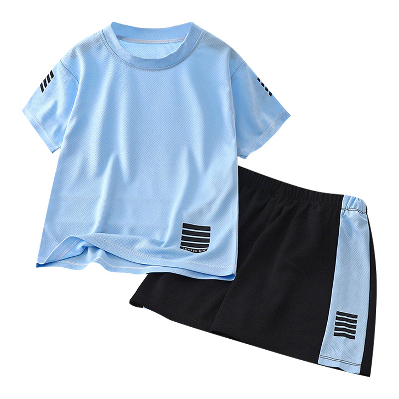 Summer Children's Quick-drying Clothes Boy's Suit 2024 New Handsome Fashionable Middle and Big Children's Short-sleeved Summer Sports Two-piece Set
