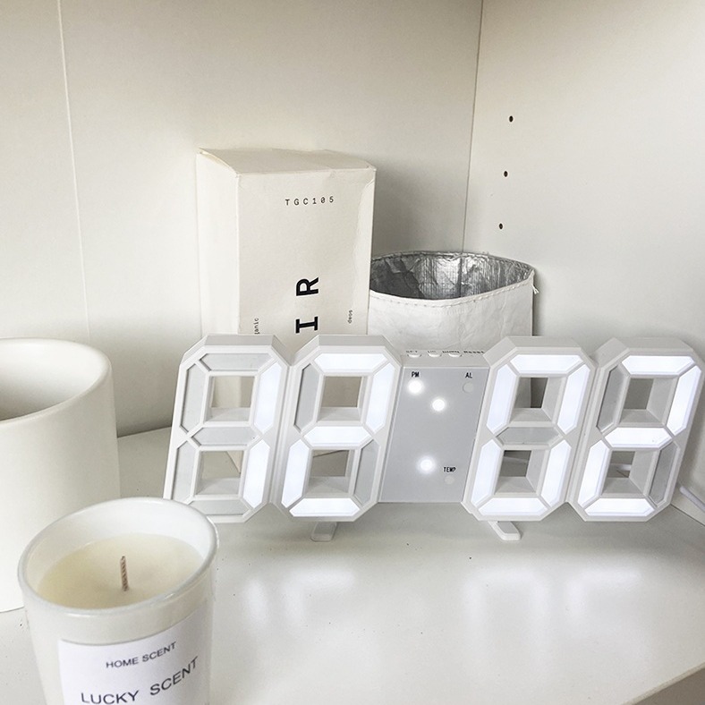 Cross-Border LED electronic alarm clock 3D digital clock temperature clock 3D wall clock gift alarm wall clock 8 character clock