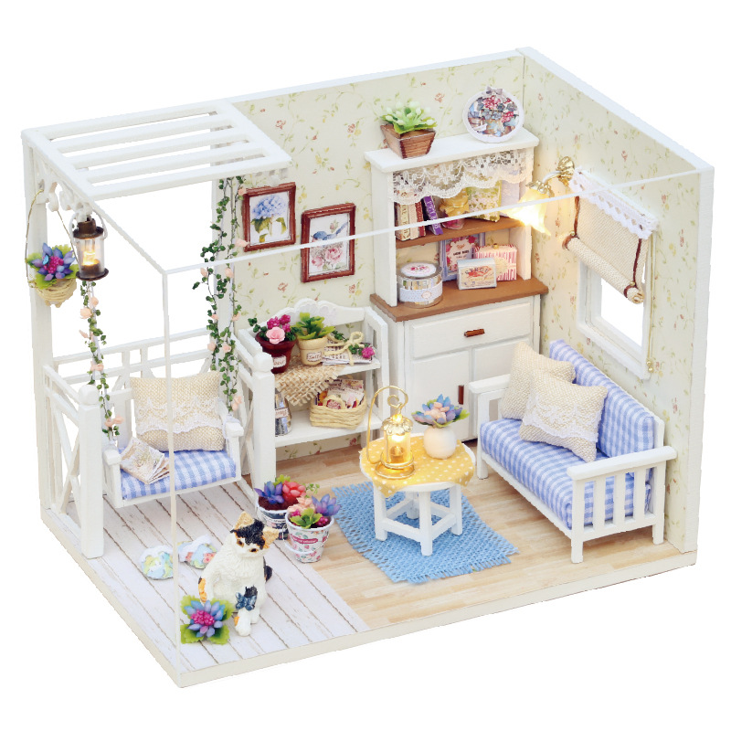 Zhiquwu children's handmade diy cabin 3D three-dimensional puzzle model girls toys wholesale kitten diary gift