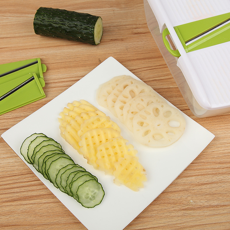 Multifunctional vegetable cutter household kitchen potato radish grater hand guard diced slice stainless steel wipes
