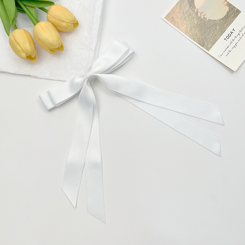 Doppellagige Haarspange mit Schleife im koreanischen Stil für Damen, Ballettmädchen, seitliche Klammer am Hinterkopf, schlichtes, allgleiches Haar-Accessoire_voghion.com