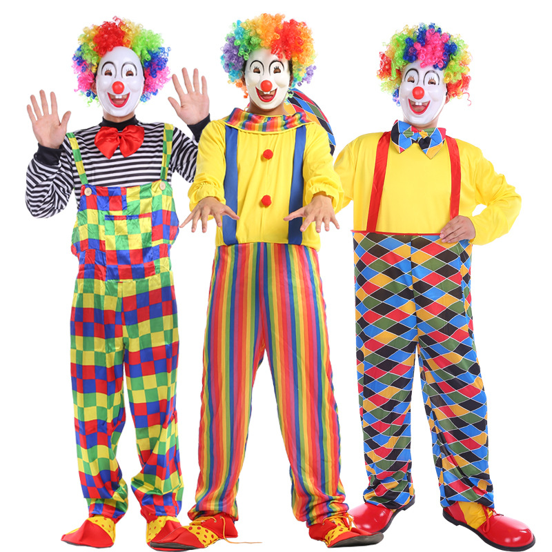 Clown Clothing Backpack Adult Men's and Women's Performance Clothing Magic Performance Clothing Clown Clothes Wig cos Set