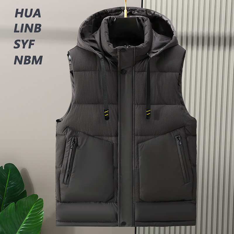 Winter fat vest men's down cotton thickened outer vest plus size waistcoat cardigan vest wholesale