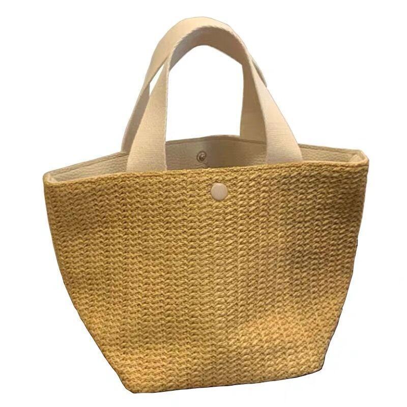 ins2020 new online celebrity seaside summer beach vacation all-match woven bag retro handbag straw bag for women