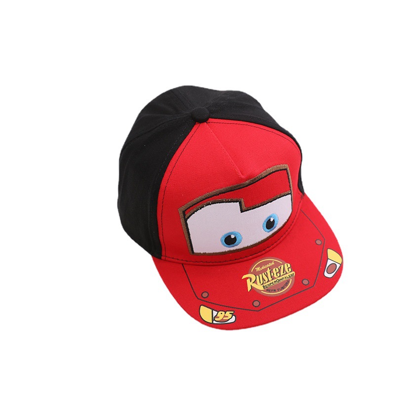 Korean version of the car children flat along the baseball cap spring and autumn new cartoon lightning McQueen boys and girls hip-hop cap wholesale